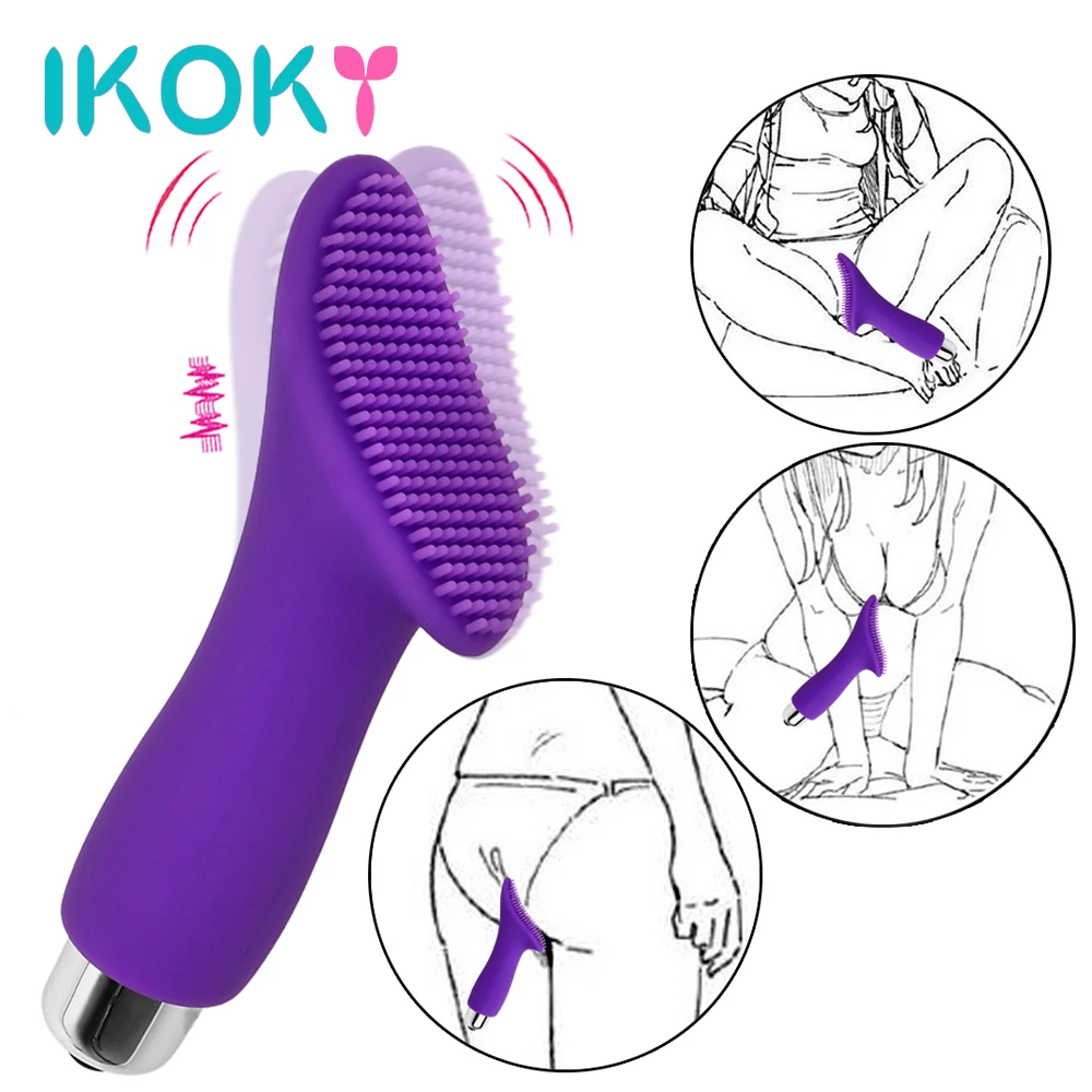 IKOKY G-spot Массажная щетка вибратор шип палец вибратор AV стержень вагинальный клиторальный стимулятор интимные игрушки для женщин мощный