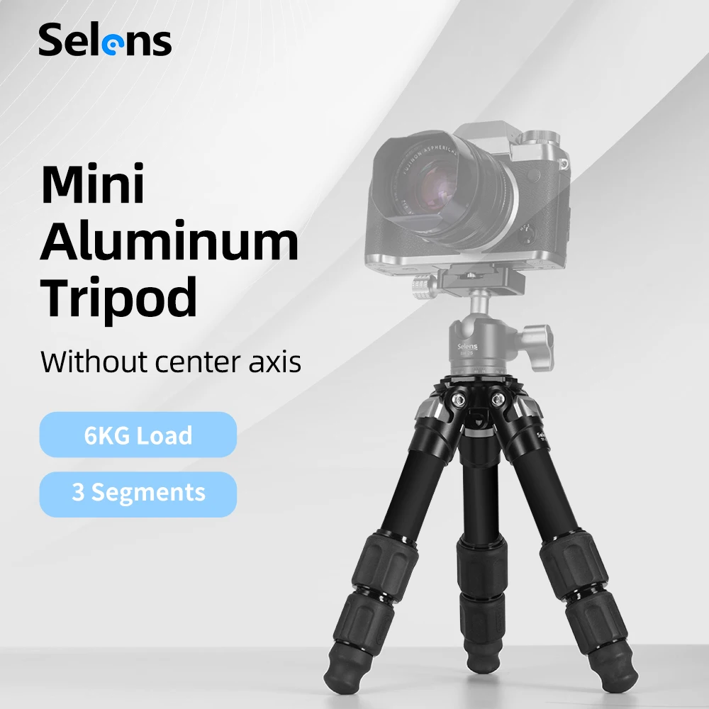 

Selens TA-314 8X Carbon Fiber Mini Tripod 3 Section Twist Lock 6KG Max Load For Indoor Outdoor Photo Shoots