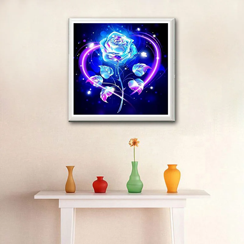 5D DIY Diamond Painting Flowers and Butterfly Full Drill Colorful Diamond Embroidery Rose Cross Stitch Kit Home Decoration Gift