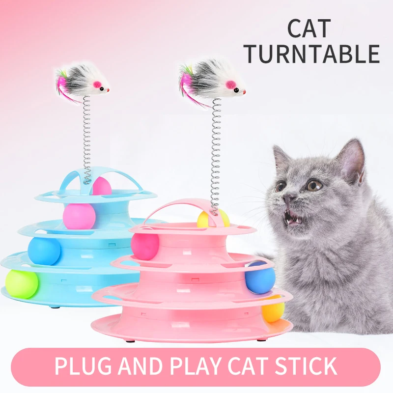 Три/четыре уровня игрушки для кошек интерактивные поворотные столы интеллект развлечения съемные товары мяч для котов тренировка развлечение пластины