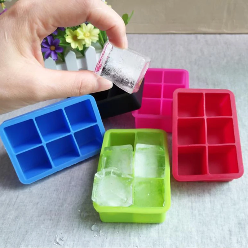1PCS 6 Holes Silicone Ice Box Ice Maker Molds Kitchen & Bar Drinking Accesoriess