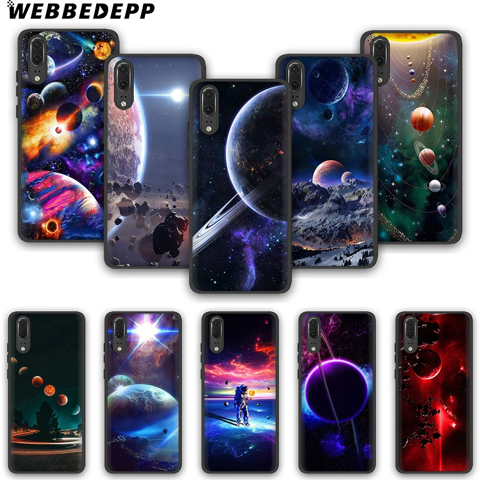 WEBBEDEPP Space planet TPU чехол для телефона Huawei P10 P20 P30 Lite Pro Y6 Y7 prime 2018 Y9 2019 |