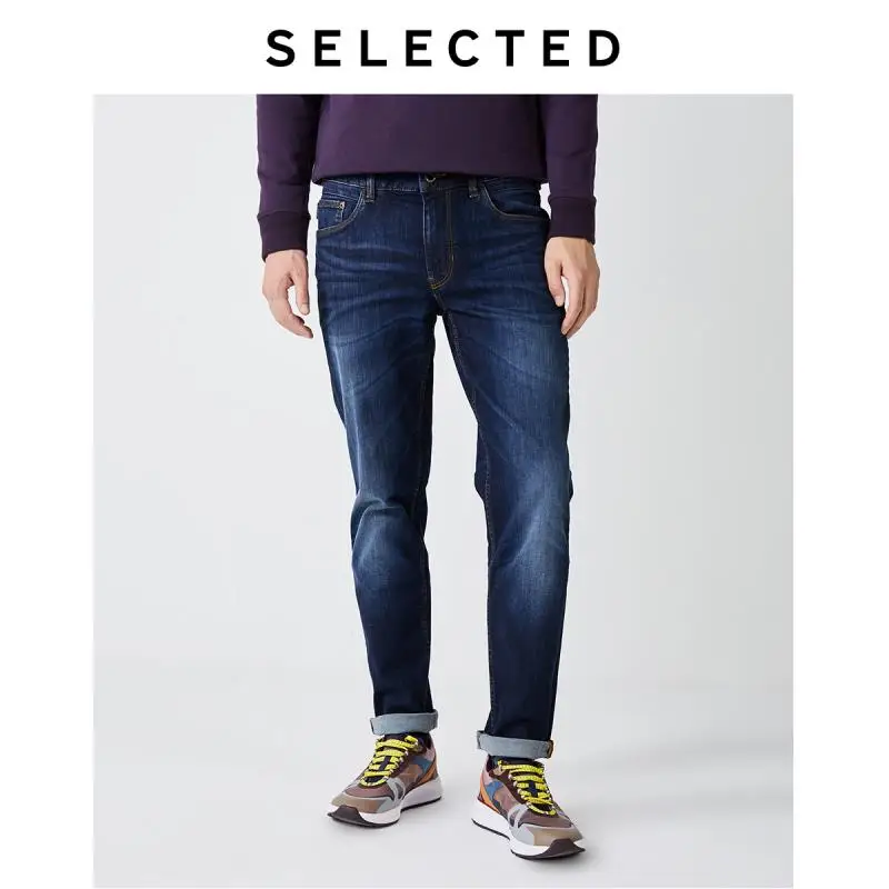 Отборные мужские Стрейчевые узкие джинсовые брюки потертые джинсы I | 419332529