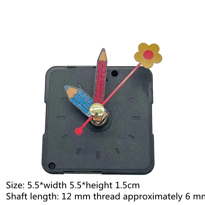 Cute Quartz Clock Movement Kit Spindle Mechanism Replacement Repair Parts With Flower Folk Spoon Hands 