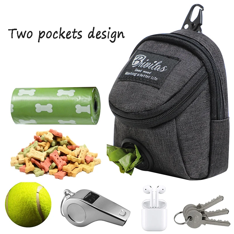 Outdoor multifunctional dog snack bag waist bag portable training dog snack pet supplies large capacity waist durable