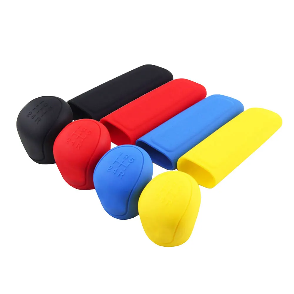 Silicone Car Gear Head Shift Knob Cover Gear Shift Handle Ball Collars Hand Brake Covers Sleeve Case Car Styling car gear shift cover
