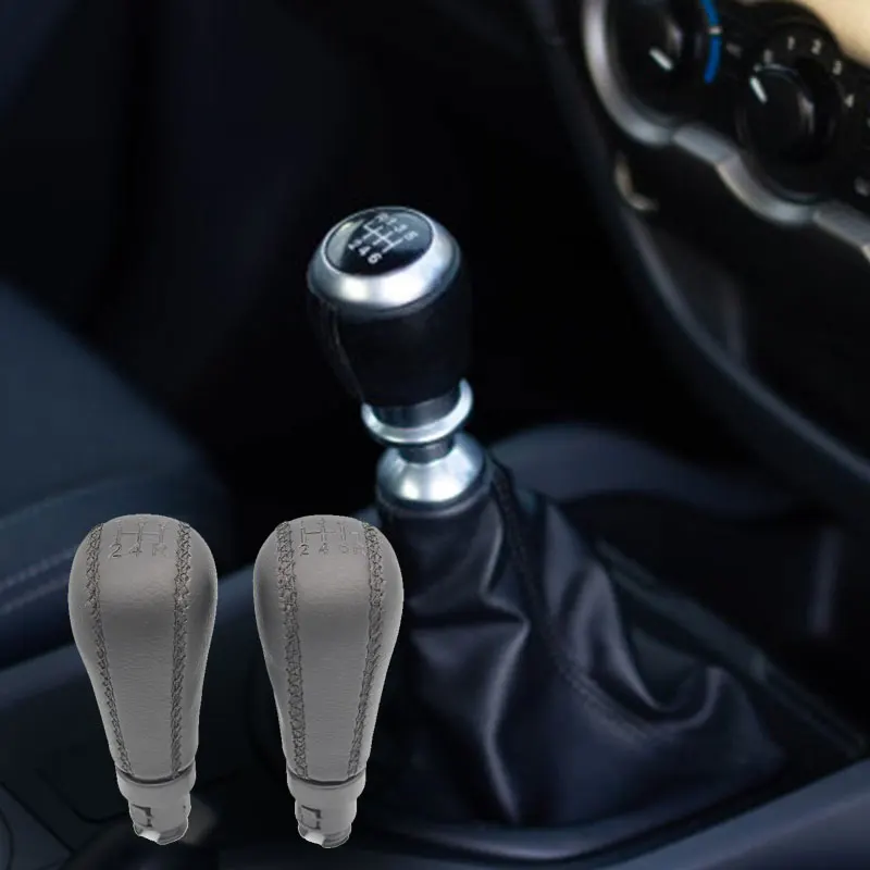 1Pc Car Gear Shift Knob Sewing Leather 5/6 Manual Lever Handball For Volvo S60 S80 V70 XC70 Accessories |