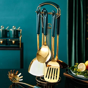 

7Pcs Cookware Kitchenware Set Stainless Steel Kitchen Tools Accessories Luxury Cooking Utensils Special Tool Spoon