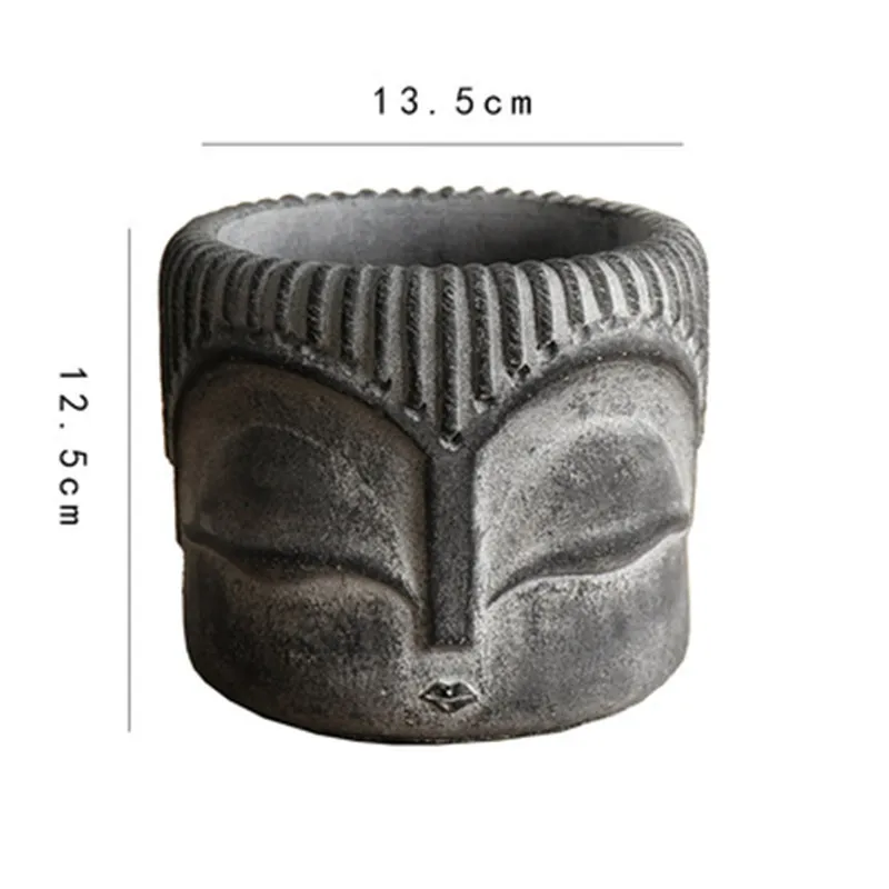 PROD 1005001864915995 Creative Round Cement Vase Silicone Flower Pot
Molds 3D Cute Human Face Buddha Head Man Body Concrete Planter Mould