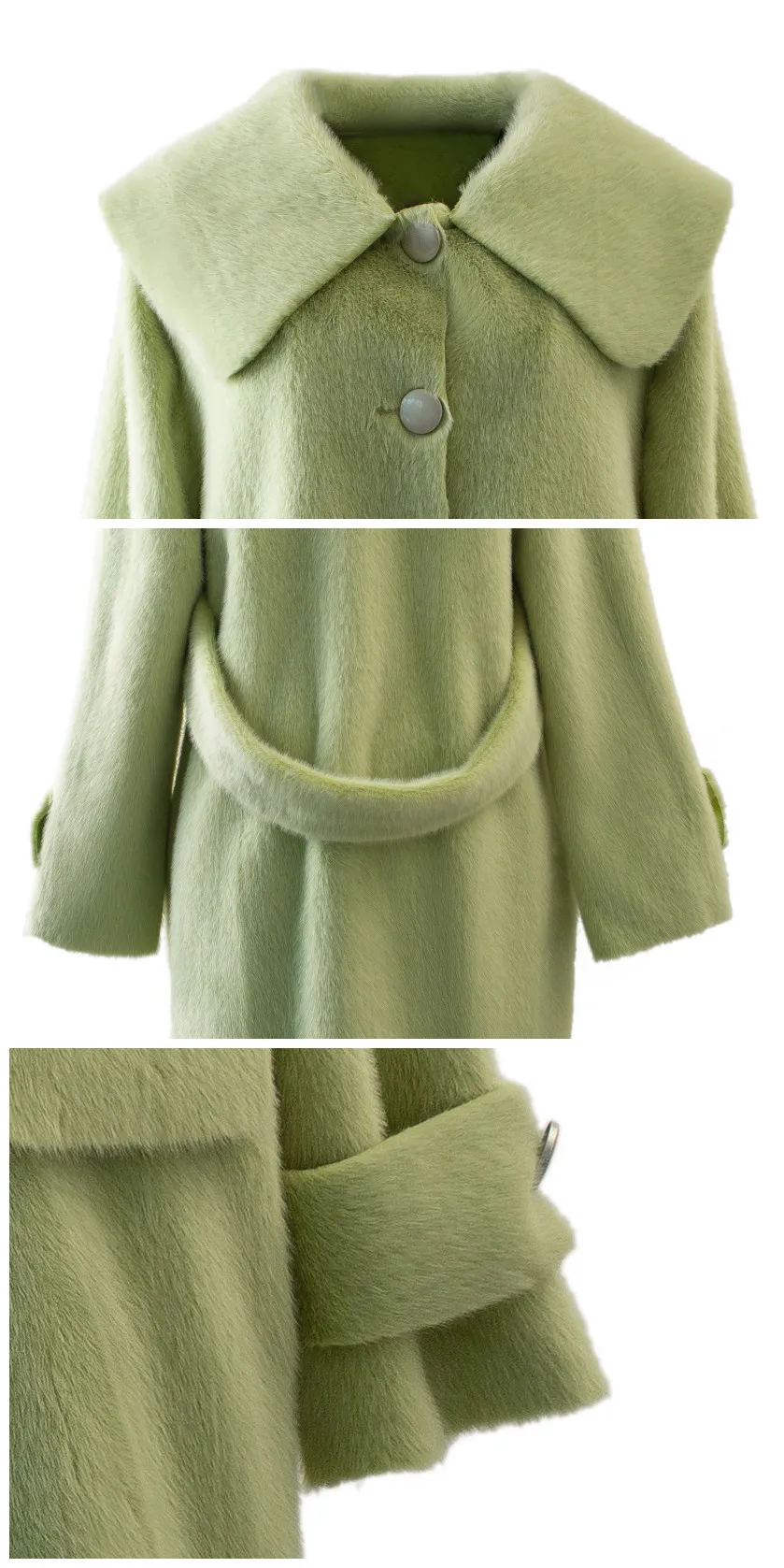 TXJRH стильный искусственный мех норки нагрудные карманы пушистое меховое длинное пальто женская зимняя теплая Свободная куртка пальто Топы 3 ярких цвета
