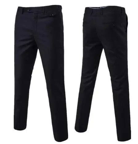 Последние пользовательские костюм брюки формальные Бизнес Slim Fit Мужские брюки курить ноги брюки - Цвет: color 1