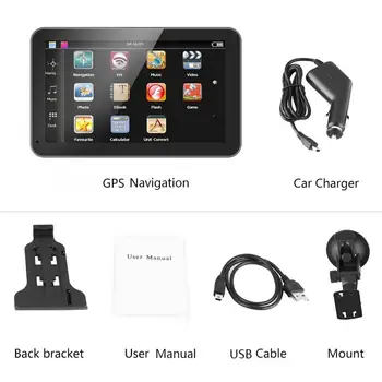 

7 Inch Touch Screen Portable Car Navigator GPS Navigation 128M 8GB FM with Europe Free Map Car Accessories