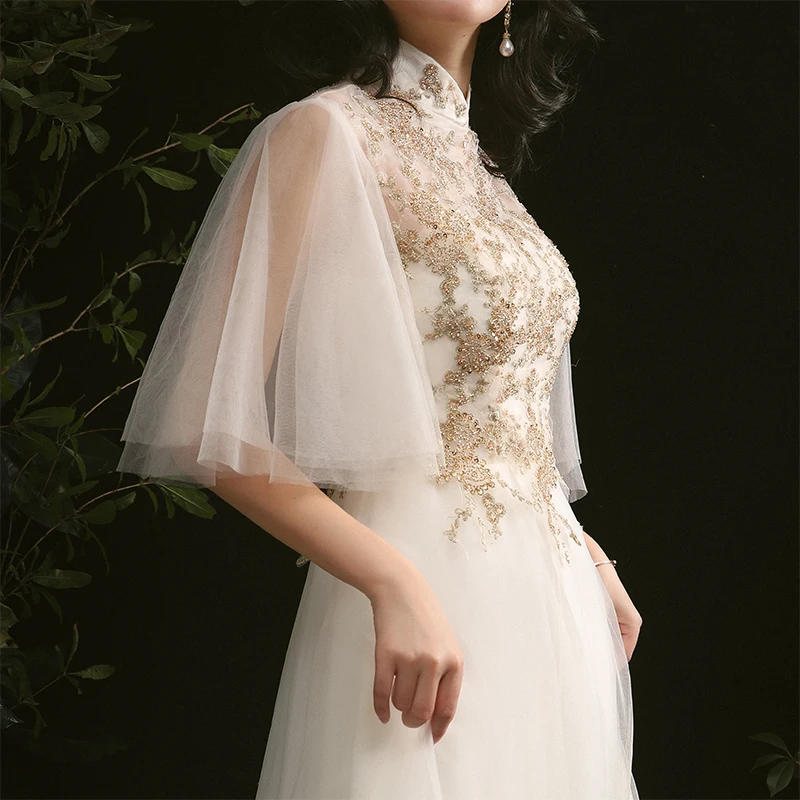 Robe de soiree цвета шампанского, тюлевые женские вечерние платья для банкета, Длинные вечерние платья, vestido de festa размера плюс, на заказ, платье для выпускного вечера
