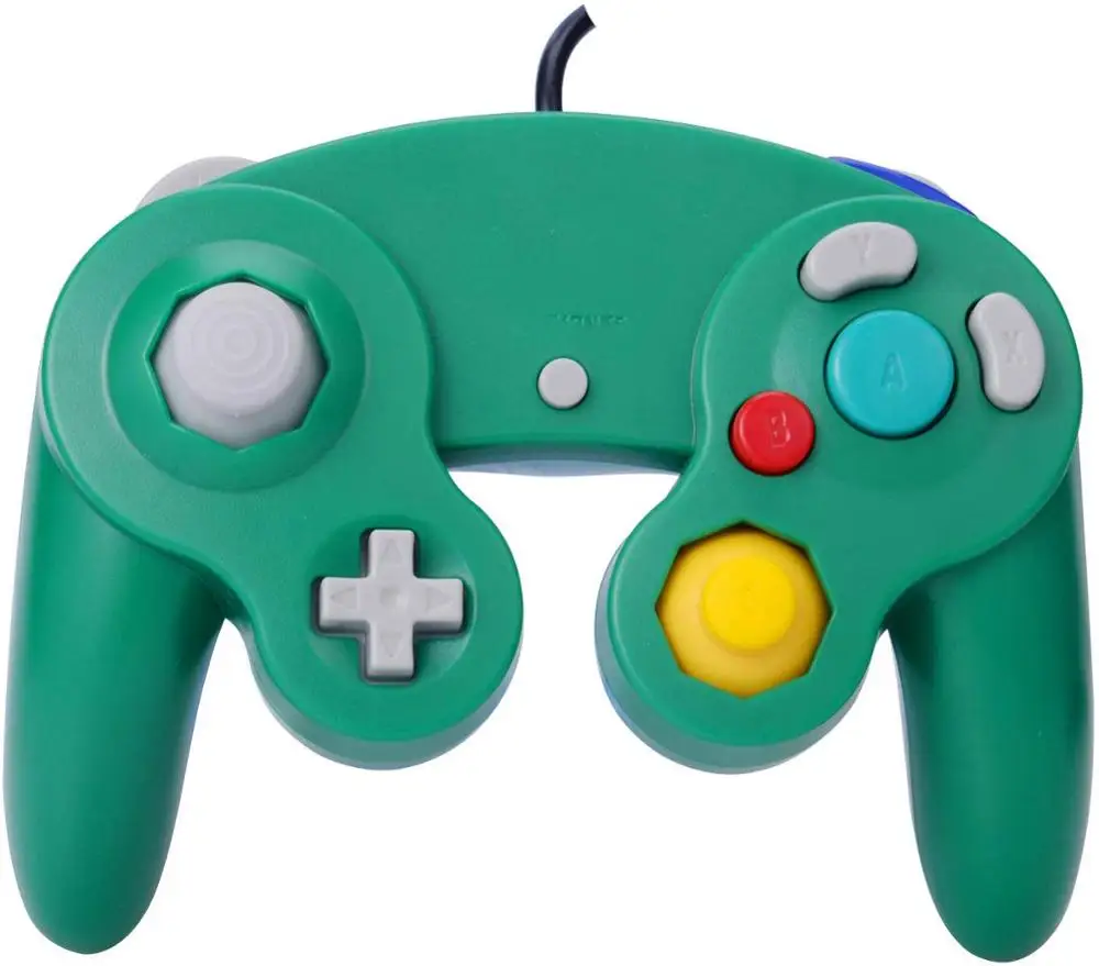 Green Контроллер Gamecube совместим с nintendo wii GC классический проводной контроллер NGC геймпад с вибрацией для консоли Gamecube - Цвет: Green