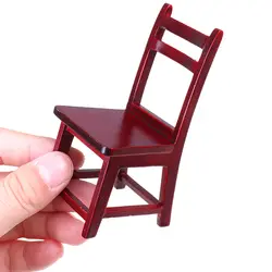 Высокое качество ручной работы 1:12 кукольный домик миниатюрная мебель красный коричневый деревянный стул сиденье для кукол аксессуары для
