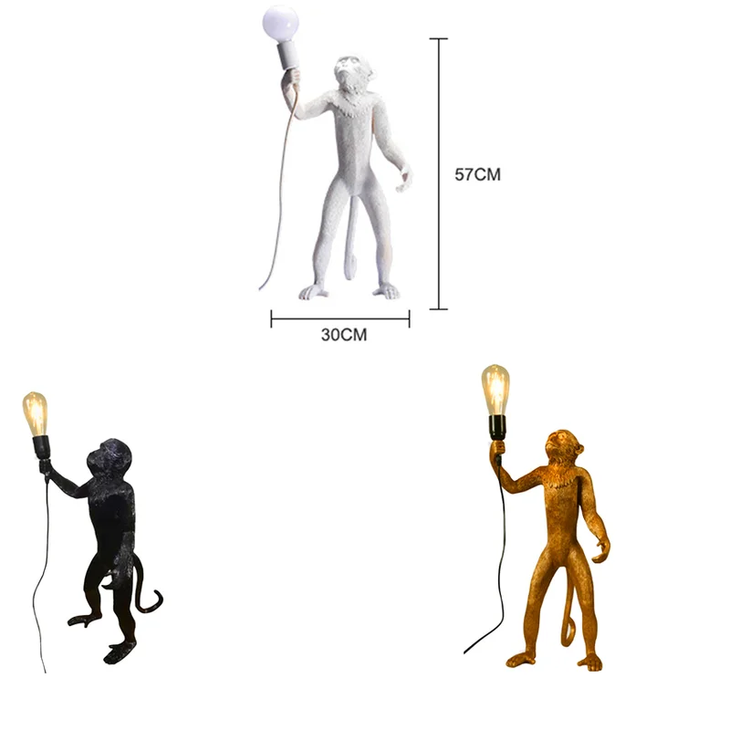 Современная цветная лампа в форме обезьяны, ретро пеньковая веревка, светодиодный подвесной светильник, искусство, Скандинавская смола, Seletti, лампа в форме обезьяны, светильник, Декор для дома