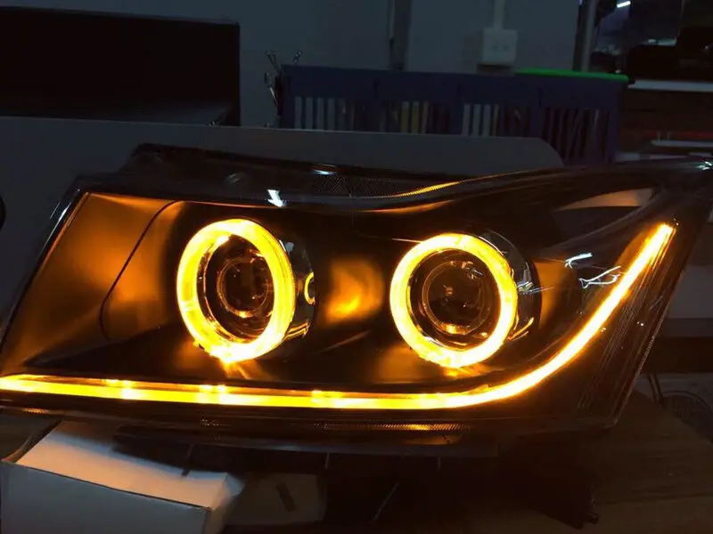 

Angel Eyes Demon HALO Light Bulb HID Headlight Assembly For Chevrolet Cruze 2009 2010 2011 2012 2013 2014