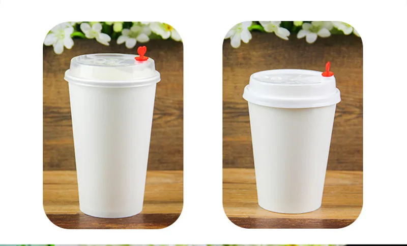 500 шт чистый белый одноразовая кофейная чашка 400 мл 500 мл молочный чай холодный и горячий напиток Бумажный стакан для сока takeawy упаковка кружки с крышками