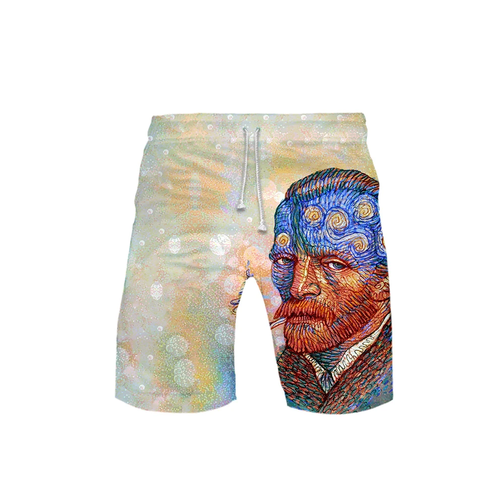 2019 New Shorts Man Hot Sale Casual Shorts World famous painting art Homme Quality Bottoms Elastic Waist Fashion Brand 2019 New Shorts Man Hot Sale Casual Shorts World famous painting art Homme Quality Bottoms Elastic Waist Fashion Brand