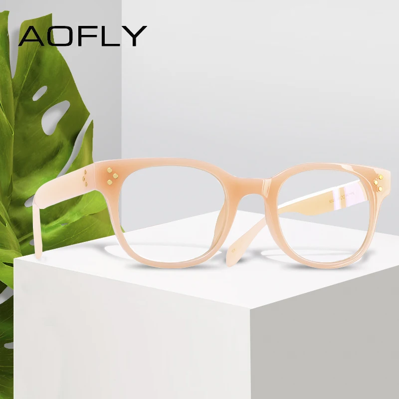 Женские винтажные очки для чтения AOFLY черно золотистые простые с прозрачными