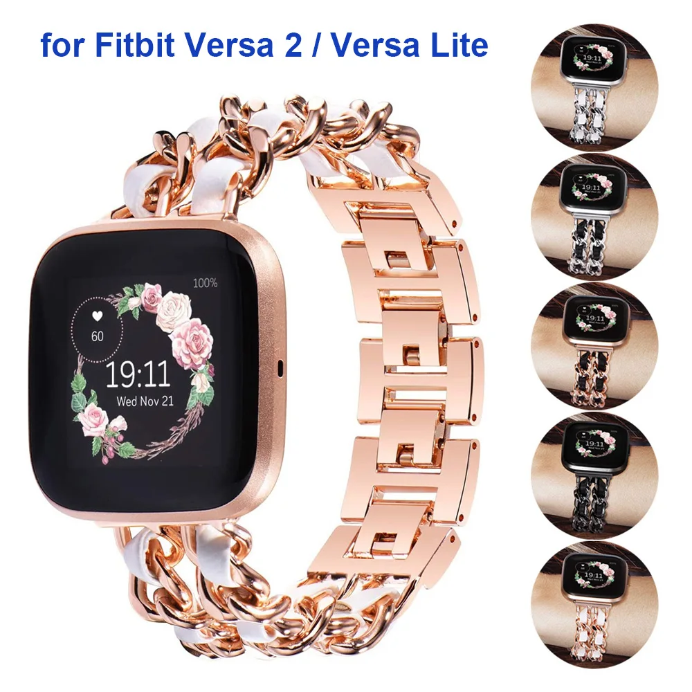 

Cowboy Chain Watch Bracelet for Fitbit Versa 1 / Versa 2 / Versa Lite Edition / Versa Special Edition Smart Watches Wristband