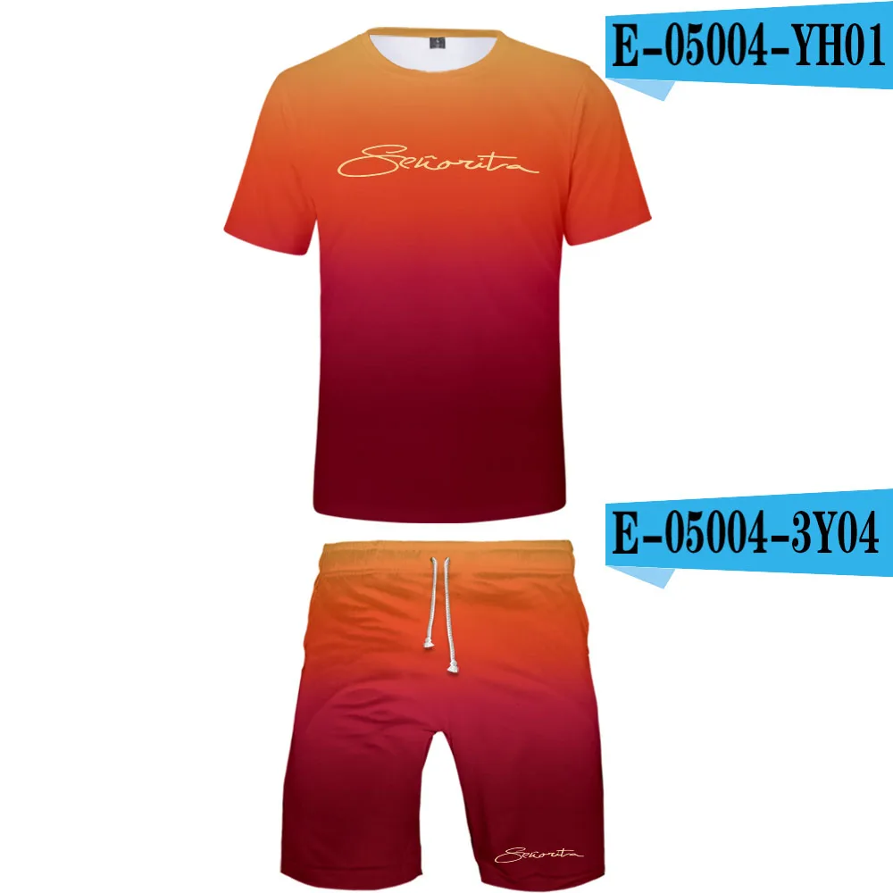 Shawn Mendes Harajuku, новинка, 3D, Повседневный, крутой, мужской, 2 комплекта, летний, популярный, хип-хоп, модный, уличный, футболка+ короткие штаны, комплекты - Цвет: 3D
