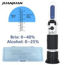 С рециальной коробкой 0~ 40% БРИКС 0~ 25% Спирт рефрактометр сусла Удельный гравитационный рефрактометр вино сахар тест инструмент скидка 25