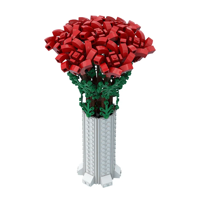 MOC City Series Small Bunch of Roses Assembly Model Toys Suitable For Children Educational Building Blocks Gift Ornaments Cities
