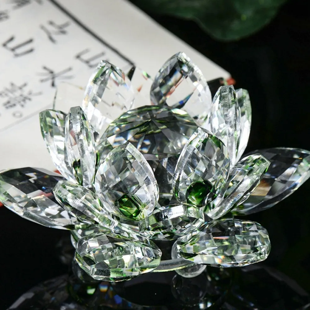 Кристалл лебедь кристалл лотоса стеклянная фигура пресс-папье орнамент фэн шуй Декор Коллекция# H10