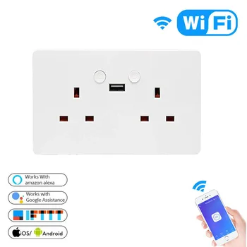 

Smart WiFi Google Home Mini Power Strip Compatible Alexa Of Adapter Plug With Surge Protector Voice Control Universal Socket