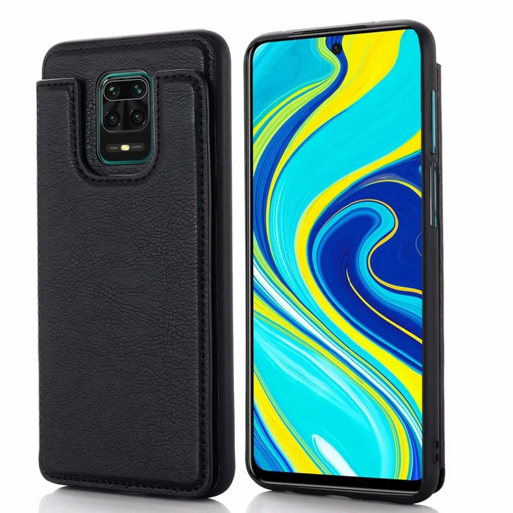 cases for xiaomi blue Case For xiaomi redmi note 9s 9 pro note 10 lite cover wallet card holder leather phone bag capa fundas xiaomi leather case color
