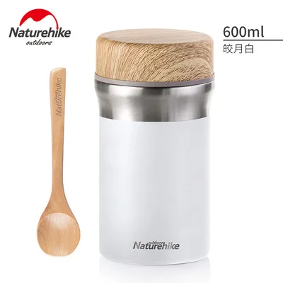 600ml white Naturehike фляга из нержавеющей стали с ложкой 300 мл/400 мл/600 мл - Цвет: 600ml white
