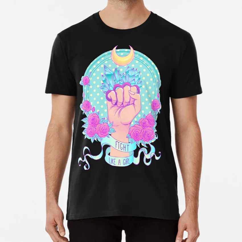 Fight Like A Girl футболка с аниме из латуни кристаллами женская феминистская для борьбы