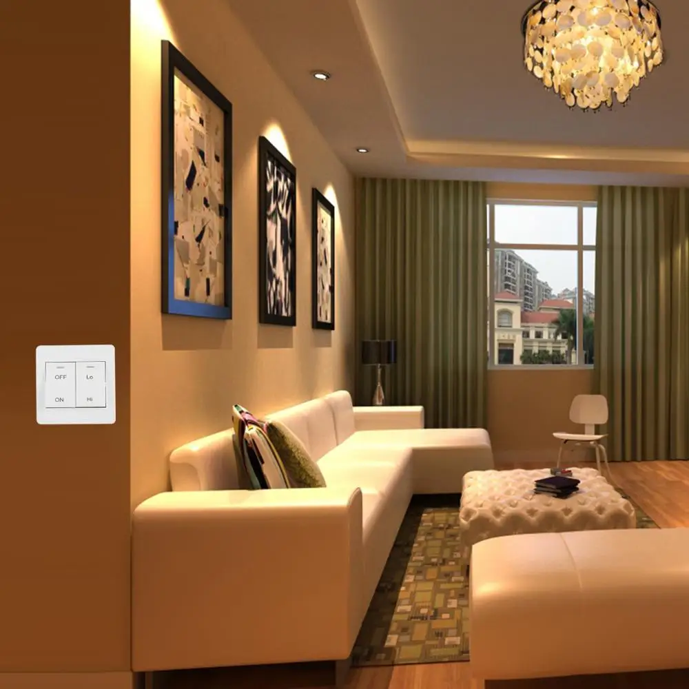 Speed Regulator Fan Speed Switch Controller Dual Push Button  Inline Exhaust Fan Wall Dual Speed Switch Inline Duct Fan ON/OFF