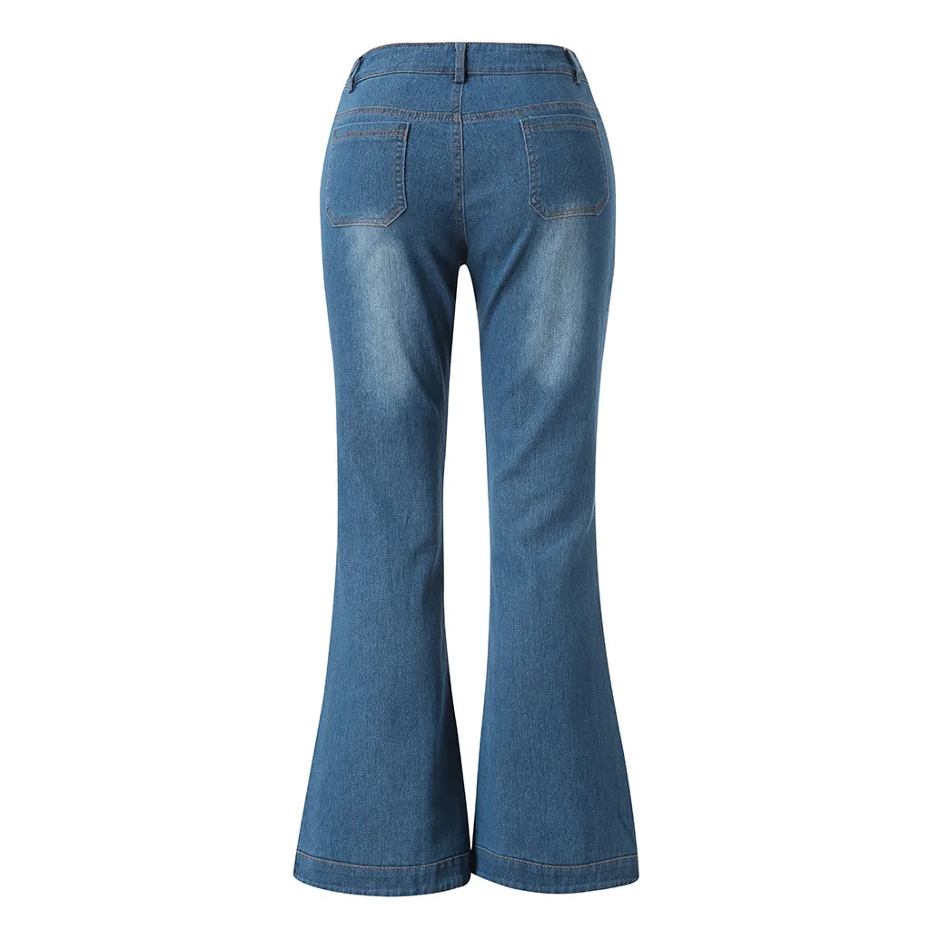 Женские сексуальные расклешенные брюки для женщин, для мам, с высокой талией, с карманами, на молнии, с пуговицами, свободные джинсы, модные повседневные корейские уличные джинсы# B