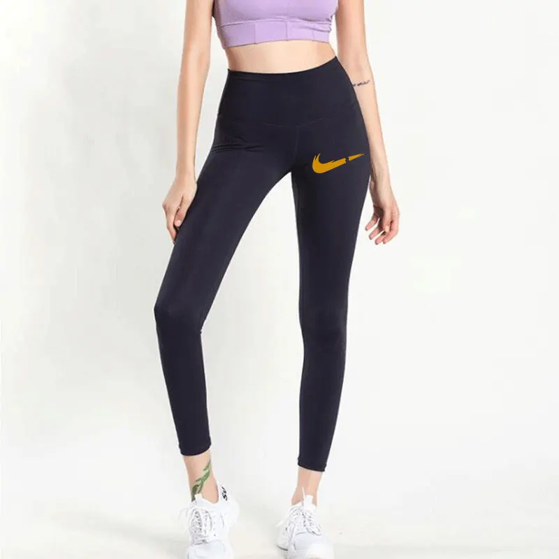 Ceny Miękkie Naked Feel Athletic Fitness drukowane spodnie do ćwiczeń legginsy damskie rozciągliwe wysokiej talii siłownia sportowe rajstopy spodnie jogi kobiet