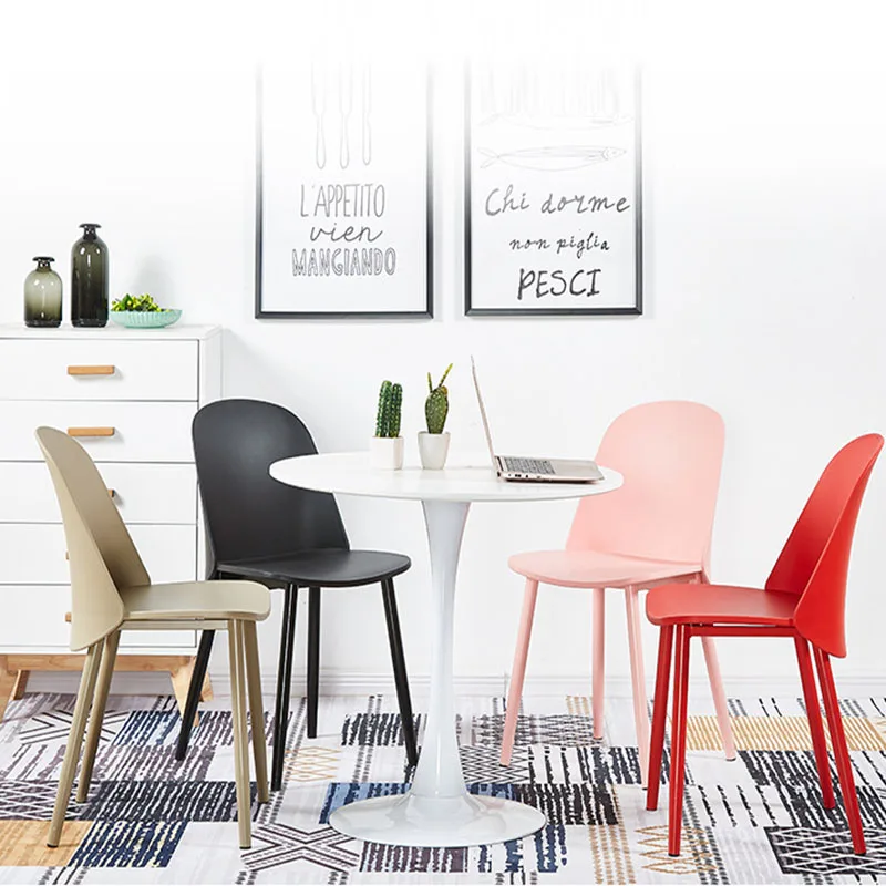 Nordic design creative casual coffee shop furniture dining chair office plastic minimalist bedroom study comfortable back chair Nordic design creative casual coffee shop furniture dining chair office plastic minimalist bedroom study comfortable back chair