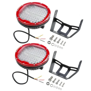 

DHBH-2Pcs 9 Inch 640W Round Work Light LED Spot Flood Offroad Headlight Marine