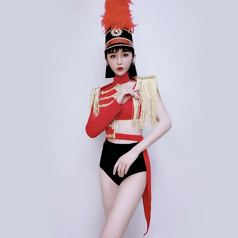 New-Dance-Costume-Women-Cosplay-Military-Uniform-Red-Suit-Festival-Outfit-GoGo-Dance-Bar-Party-Rave (3)