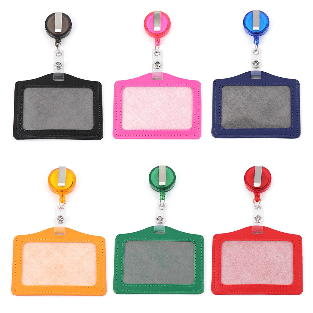 Wallet Card Holder Credit Card Holder Card Holder ID Card Case ID Card Holder 1PC ID Card Holder Badge Case Credit Card Holders PU Bus ID Holders Identity Badge Retractable Reel Protective Shell