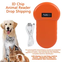 ЖК-дисплей животное сканер микрочипов портативный USB животное ID карты ярлык считывающего устройства сканер штрих-кодов для собаки кошки ЖК-экран