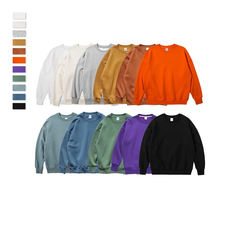 

Men's Wear Thick Autumn and Winter Overizes with Furry Candy Pure Colors and Loose Shoulder Round Neck Guard for Men