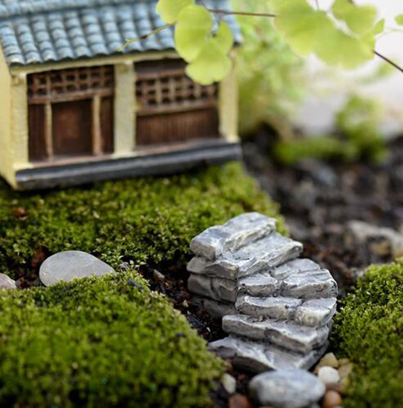 Miniature Fairy Garden Ornament Mini Mushroom Tree House Steps Bridge Figurines DIY Craft Flower Pot Aquarium Dollhouse Decor miniature figurines miniature ornament mini mushroom ornament