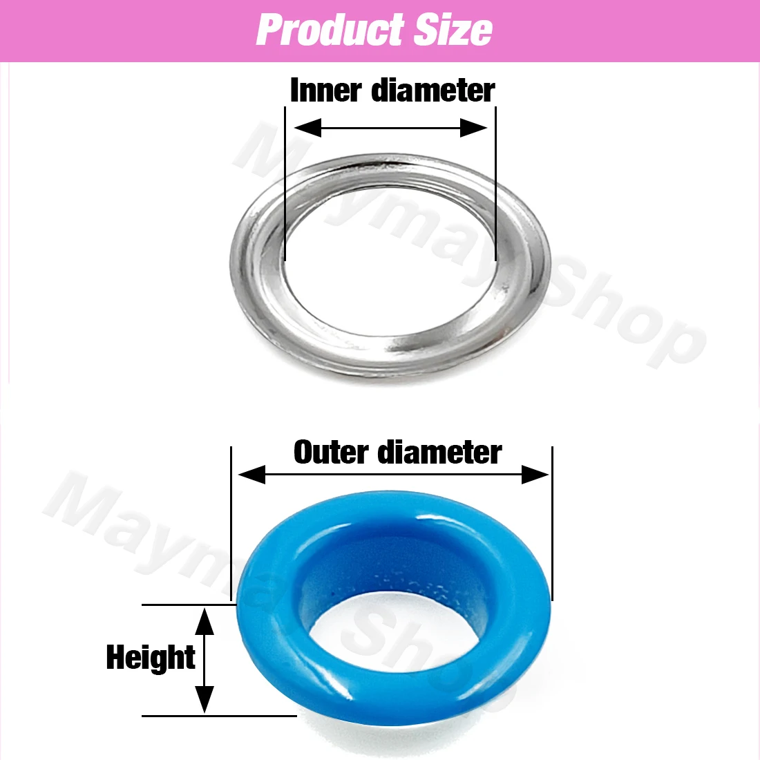 100pcs Mixed 11 Colors Hole Metal Eyelets for DIY Leathercraft Scrapbooking Shoes Belt Cap Bag Tags Clothes Accessories