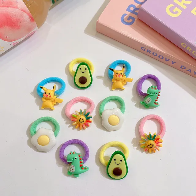 100Psc/Set Lovely Colorful Hair Bands For Girls Nylon Hair Ties Kids Candy Color Elastic Rubber Band Scrunchie Hair Accessories 10pcs-21