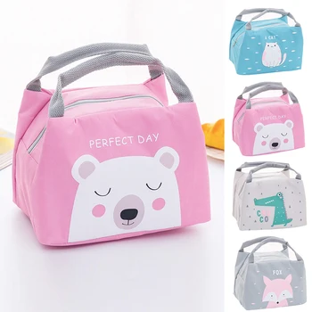 

Cartoon Food Storage Bag Thermal Cooler Bag Kids Lunch Box Bag Food Container Organizer for School Picnic