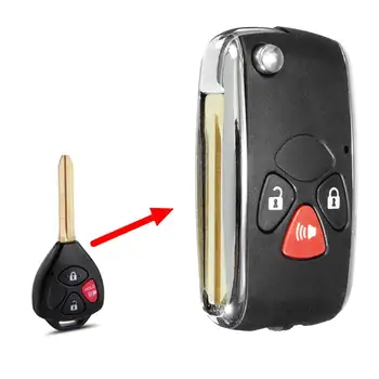 

Modified Flip Remote Key shell Fob Case Uncut Blade Replacement For Toyota 4Runner for Matrix RAV4 Venza Yaris