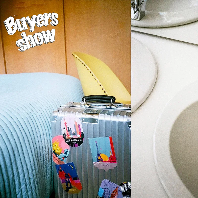 Decorative Stickers Big Luggage Cities funny Travel Stationary Laptop Fridge Pitcher Waterproof PVC decorative stickers colorful stickers
