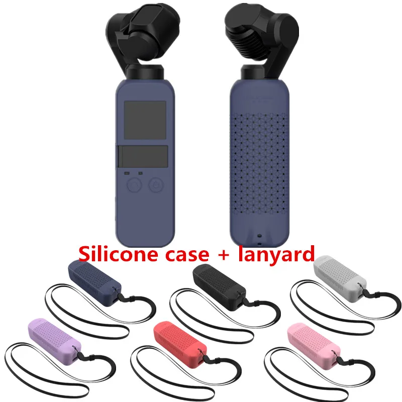 

6 Colors Set Soft Silicone Case DJI OSMO POCKET Protector Cover with Neck Strap Lanyard for Osmo Pocket Handheld Gimbal