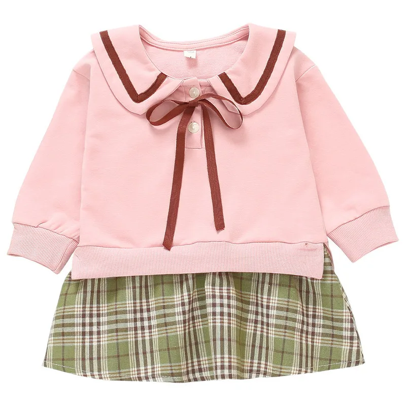 Платье для девочек; сезон весна-осень; платье в школьном стиле для маленьких девочек